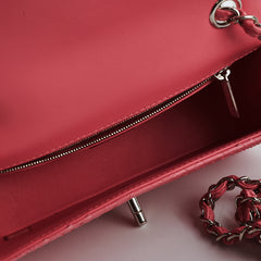 Chanel Python Rectangular Mini Classic Flap Pink