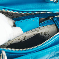 Dior Large Lady Dior Turquoise Cannage Lambskin