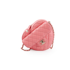 Chanel Heart Large Belt Bag Pink (Microchipped)