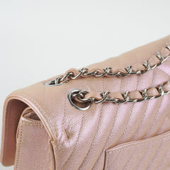 Chanel Classic Flap Medium 17B Rose Gold Caviar SHW
