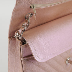 Chanel Classic Flap Medium 17B Rose Gold Caviar SHW